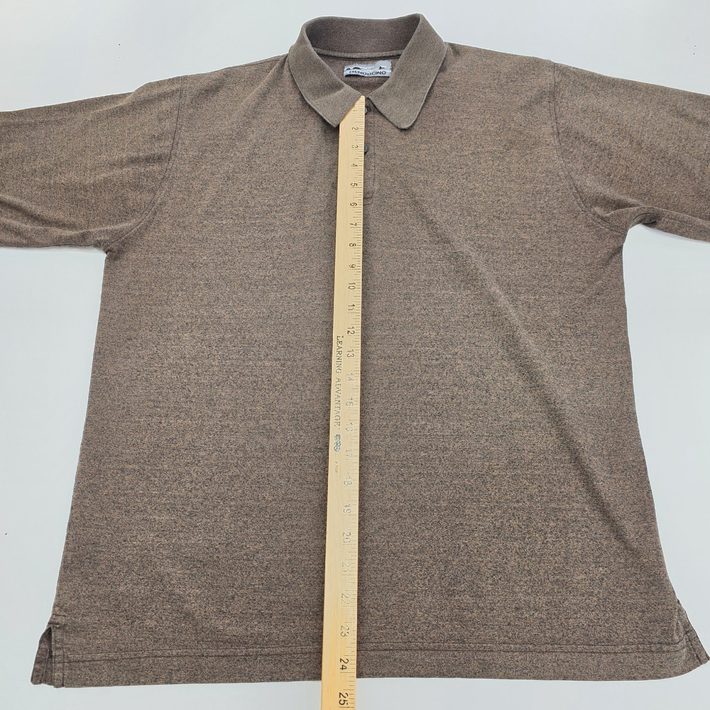 Quiet Luxury Mendocino Polo Shirt Men Brown Heather Short Sleeve - Picture 8 of 9